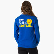 Softball Tshirt Long Sleeve - Eat. Sleep. Softball (Back Design)