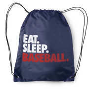 Baseball Drawstring Backpack Eat. Sleep. Baseball.