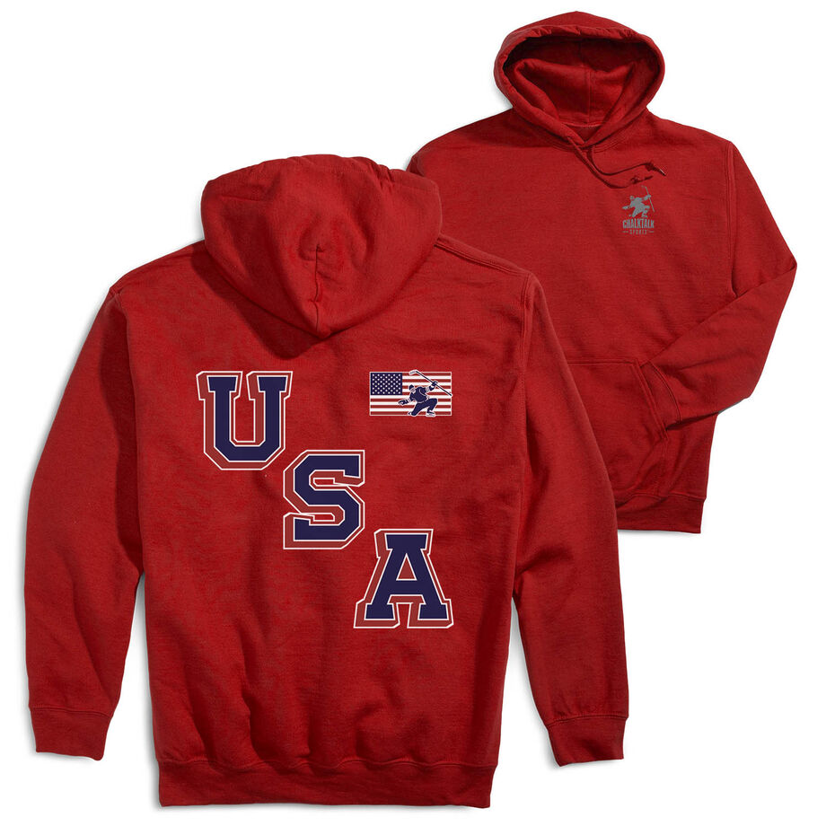 Hockey Hooded Sweatshirt - USA Gold (Back Design)