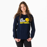 Softball Tshirt Long Sleeve - Eat. Sleep. Softball