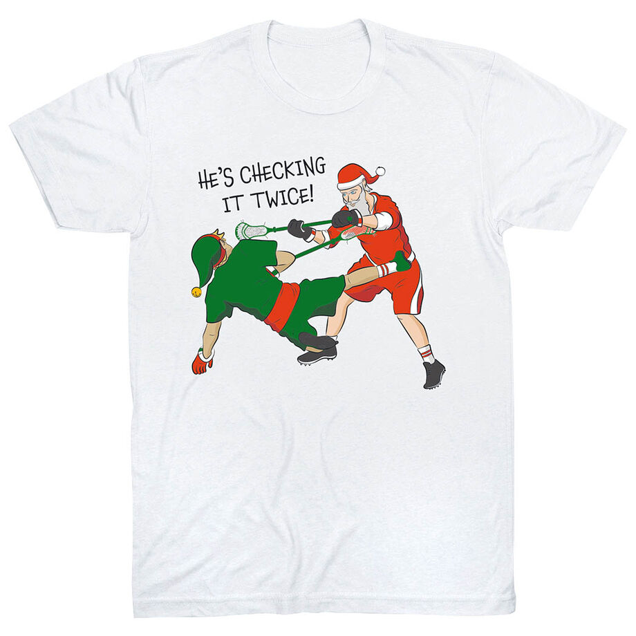 Guys Lacrosse Short Sleeve T-Shirt - Checking It Twice Lacrosse
