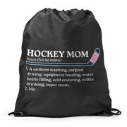 Hockey Drawstring Backpack - Hockey Mom Definition