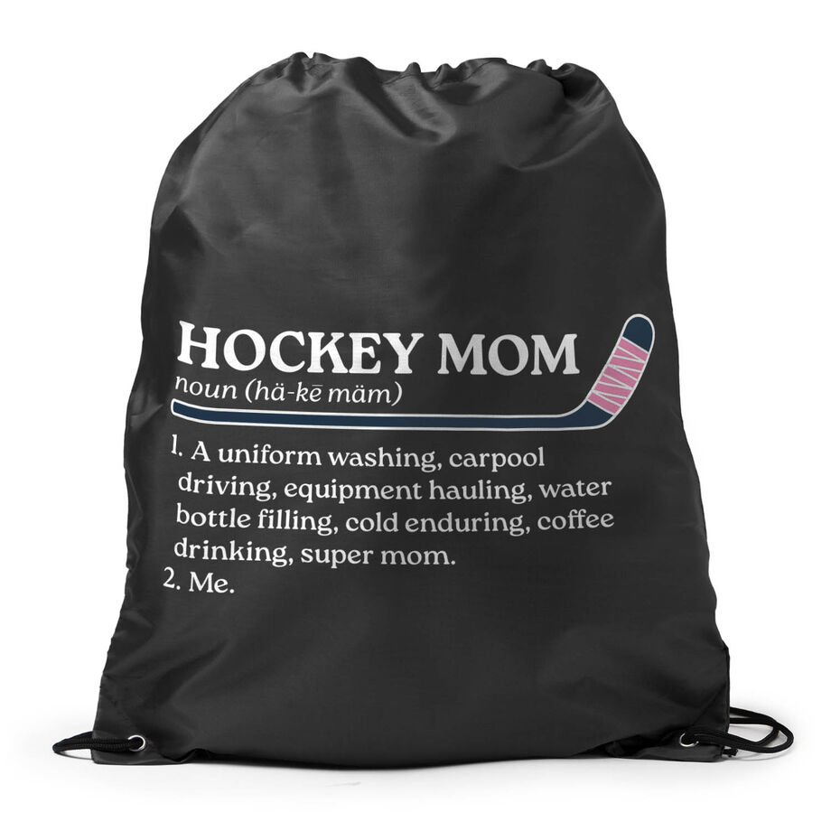 Hockey Drawstring Backpack - Hockey Mom Definition