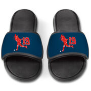 Field Hockey Repwell&reg; Slide Sandals - Field Hockey Player With Number