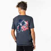 Guys Lacrosse Short Sleeve T-Shirt - Lacrosse Eagle (Back Design)