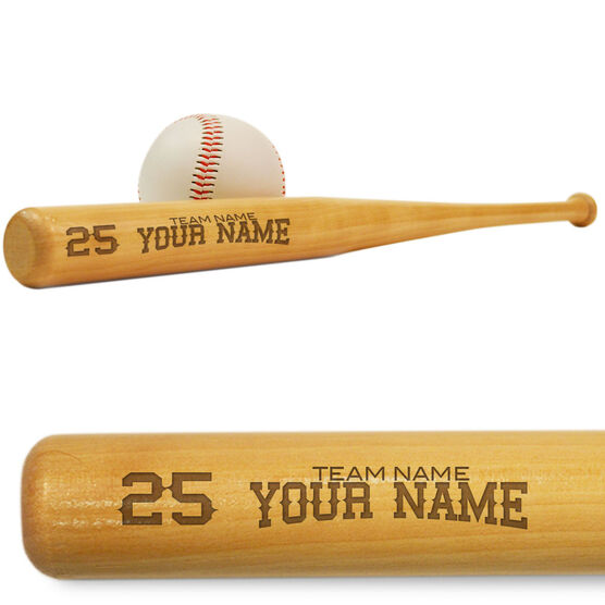 Baseball Mini Engraved Bat Team Name Player Name