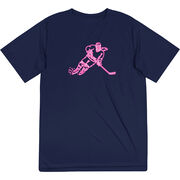 Hockey Short Sleeve Performance Tee - Neon Hockey Girl