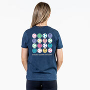 Soccer Short Sleeve T-Shirt - Soccer Makes Me Happy (Back Design)