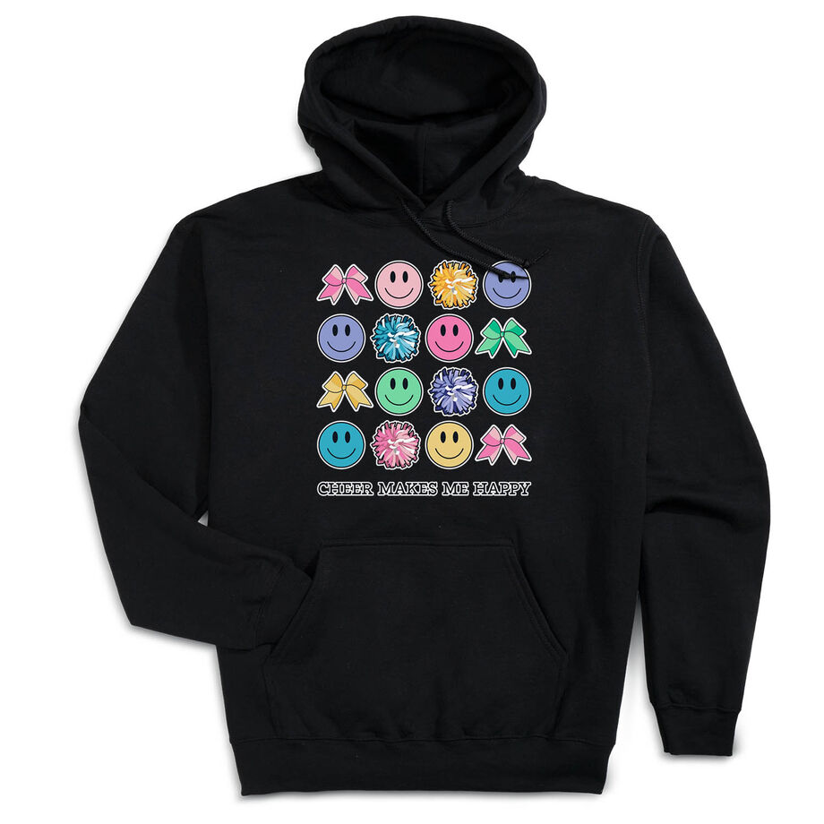Cheerleading Hooded Sweatshirt - Cheer Makes Me Happy