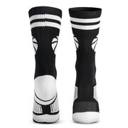 Basketball Woven Mid-Calf Socks - Ball (Black/White)