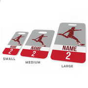 Soccer Bag/Luggage Tag - Personalized Soccer Guy Name and Number