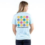 Softball Short Sleeve T-Shirt - Softball Makes Me Happy (Back Design)