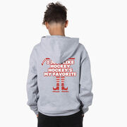 Hockey Hooded Sweatshirt - Hockey's My Favorite (Back Design)