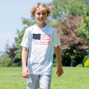 Guys Lacrosse Short Sleeve Performance Tee - American Flag