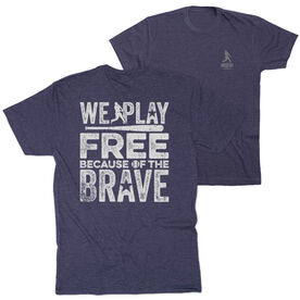 Baseball Short Sleeve T-Shirt - Because Of The Brave Baseball (Back Design)