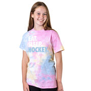 Hockey Short Sleeve T-Shirt - Eat. Sleep. Hockey Tie Dye