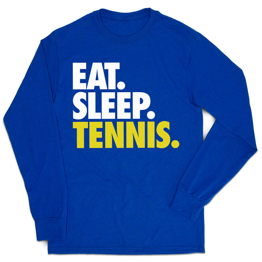 Tennis Tshirt Long Sleeve - Eat. Sleep. Tennis - Personalization Image