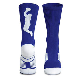 Basketball Woven Mid-Calf Socks - Player (Royal Blue/White)