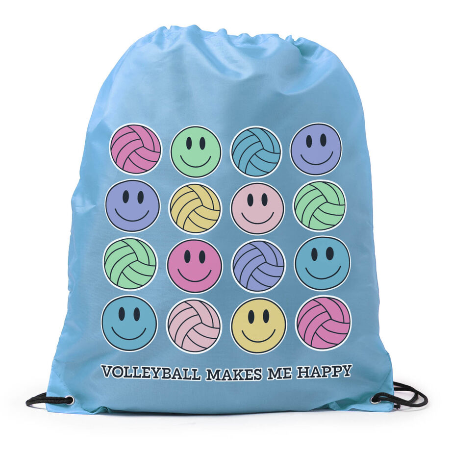Volleyball Drawstring Backpack - Volleyball Makes Me Happy