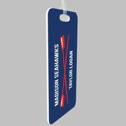 Crew Bag/Luggage Tag - Personalized Text with Crossed Oars