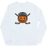 Hockey Long Sleeve Performance Tee - Helmet Pumpkin