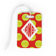 Tennis Bag/Luggage Tag - Personalized Tennis Pattern Monogram