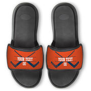 Hockey Repwell&reg; Slide Sandals - Personalized Goalie Crossed Sticks