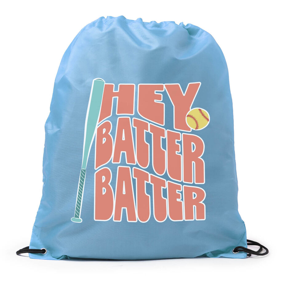 Softball Drawstring Backpack - Hey Batter Batter