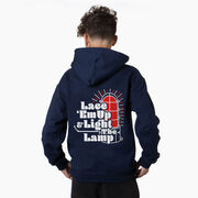 Hockey Hooded Sweatshirt - Lace 'Em Up And Light The Lamp (Back Design)