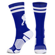 Hockey Woven Mid-Calf Socks - Player (Royal Blue/White)