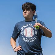 Baseball T-Shirt Short Sleeve - I'd Rather Be Playing Baseball Distressed