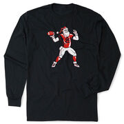 Football Tshirt Long Sleeve - Touchdown Santa