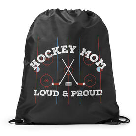 Hockey Drawstring Backpack - Loud and Proud Hockey Mom