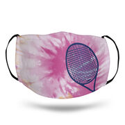 Tennis Face Mask - Racquet with Tie-Dye
