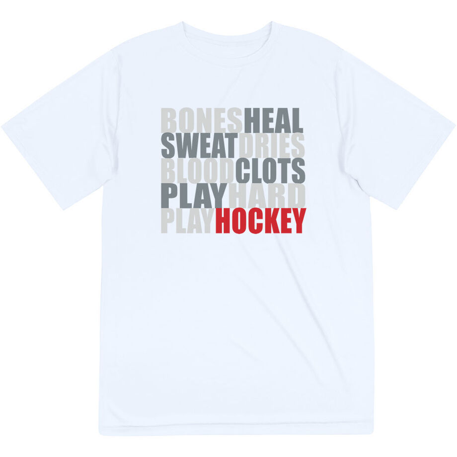 Hockey Short Sleeve Performance Tee - Bones Saying
