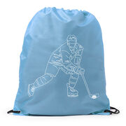 Hockey Drawstring Backpack - Hockey Player Sketch