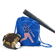 Baseball Sport Pack Cinch Sack - Baseball Stars and Stripes Player