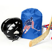 Hockey Drawstring Backpack - Hockey Stars and Stripes Player