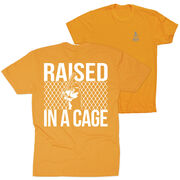 Baseball Short Sleeve T-Shirt - Raised in a Cage Baseball (Back Design)