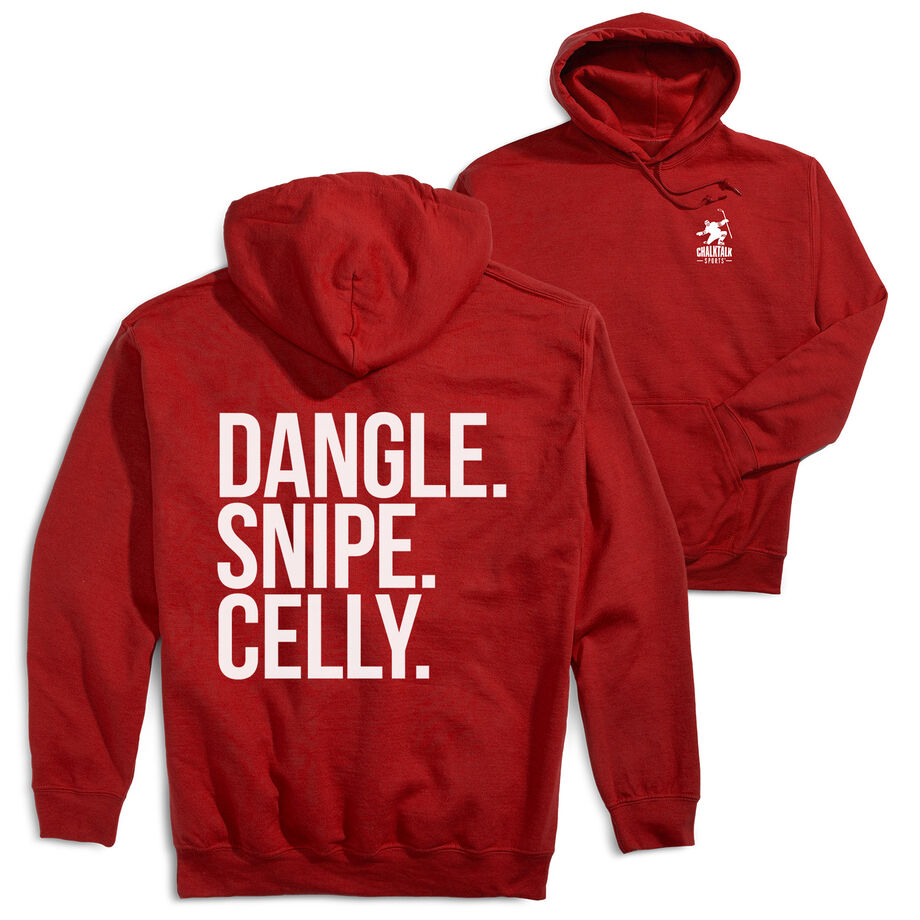 Hockey Hooded Sweatshirt - Dangle Snipe Celly Words (Back Design)