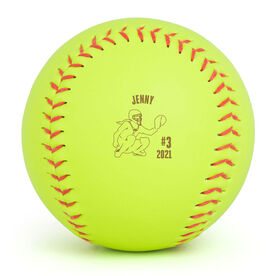 Personalized Engraved Softball - Catcher