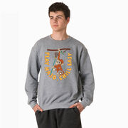 Guys Lacrosse Crewneck Sweatshirt - Play Hard, Chill Easy