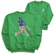 Baseball Crewneck Sweatshirt - Baseball Stars and Stripes Player (Back Design)