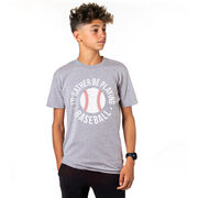 Baseball T-Shirt Short Sleeve - I'd Rather Be Playing Baseball Distressed