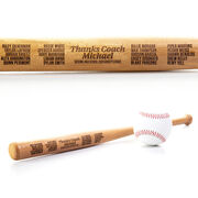 Engraved Mini Baseball Bat - Thanks Coach With Roster