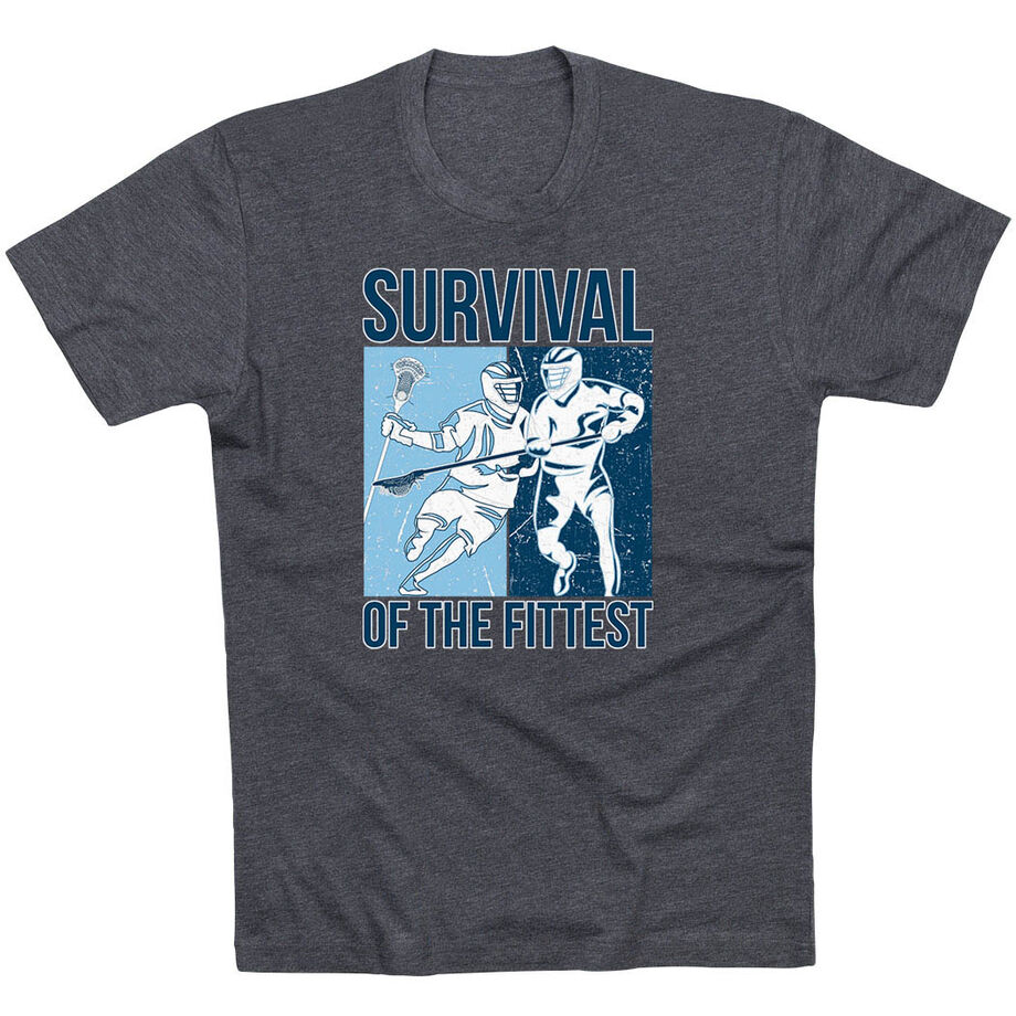 Guys Lacrosse Short Sleeve T-Shirt - Survival of the Fittest