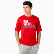 Wrestling Short Sleeve Performance Tee - Eat. Sleep. Wrestle.