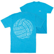 Volleyball Short Sleeve T-Shirt - Volleyball Words (Back Design)