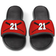 Softball Repwell&reg; Slide Sandals - Crossed Bats with Numbers