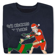 Guys Lacrosse Crewneck Sweatshirt - Checking It Twice Lacrosse